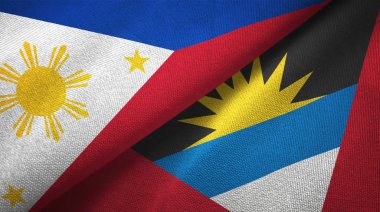 Filipinler ve Antigua ve Barbuda iki katlanmış bayrakları birlikte 