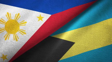 Türkiye ve Bahamalar iki katlanmış bayrak birlikte 