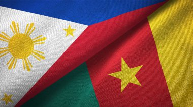 Türkiye ve Kamerun iki katlanmış bayrak birlikte 