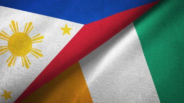 Filipinler ve Fildişi Sahili Fildişi Sahili iki katlanmış bayrakları birlikte 