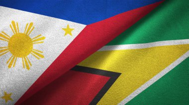 Türkiye ve Guyana iki katlanmış bayrak birlikte