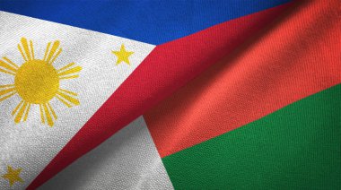 Türkiye ve Madagaskar iki katlanmış bayrak birlikte
