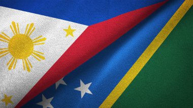 Filipinler ve Solomon Adaları iki katlanmış bayrak birlikte