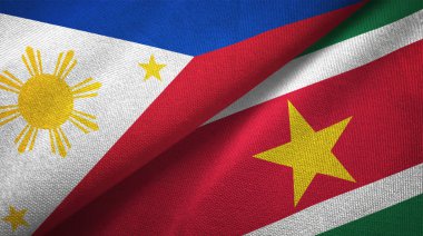 Filipinler ve Surinam iki katlanmış bayrak birlikte