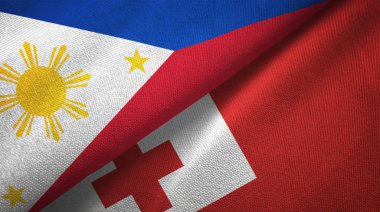 Filipinler ve Tonga iki katlanmış bayrak birlikte