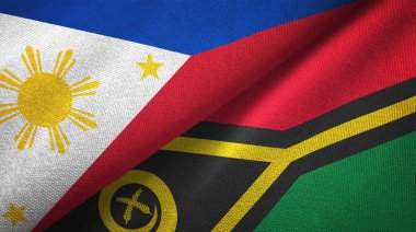 Filipinler ve Vanuatu iki katlanmış bayrak birlikte
