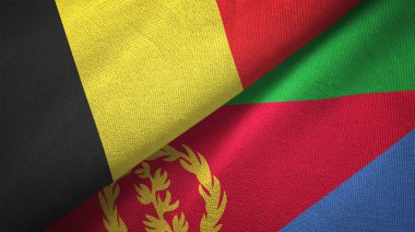Belçika ve Eritre iki katlanmış bayrak birlikte