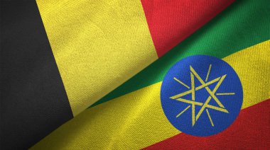 Belçika ve Etiyopya iki katlanmış bayrak birlikte