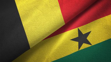 Belçika ve Gana iki katlanmış bayrak birlikte