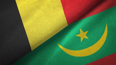 Belçika ve Moritanya iki katlanmış bayrak birlikte