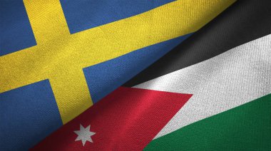İsveç ve Jordan iki katlanmış bayrak birlikte