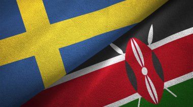 İsveç ve Kenya iki katlanmış bayrak birlikte