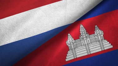 Hollanda ve Kamboçya iki katlanmış bayrak birlikte 