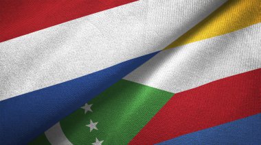Hollanda ve Komor iki katlanmış bayrak birlikte 