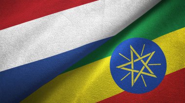 Hollanda ve Etiyopya iki katlanmış bayrak birlikte