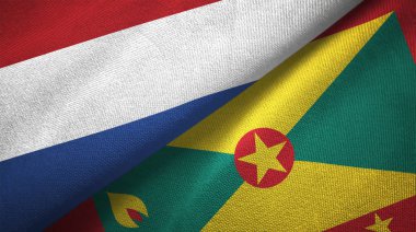 Hollanda ve Grenada iki katlanmış bayrak birlikte