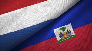 Hollanda ve Haiti iki katlanmış bayrak birlikte