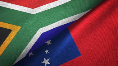 Güney Afrika ve iki katlanmış Samoa bayrakları birlikte