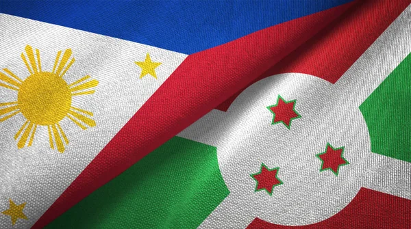 Phillippines Burundi Dos Banderas Plegadas Juntas — Foto de Stock
