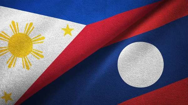 Phillippines Laos Two Folded Flags Together — Stock Photo, Image