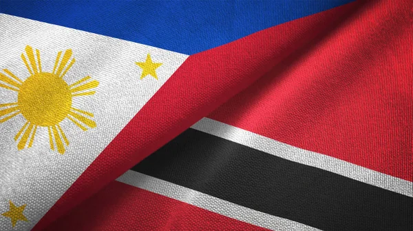Philippines Trinidad Tobago Two Folded Flags Together — Stock Photo, Image
