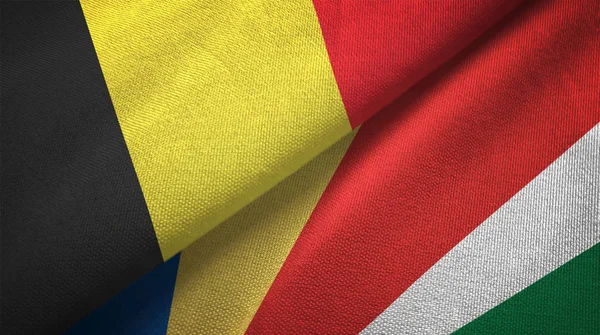 Belgio Seychelles Due Bandiere Piegate Insieme — Foto Stock