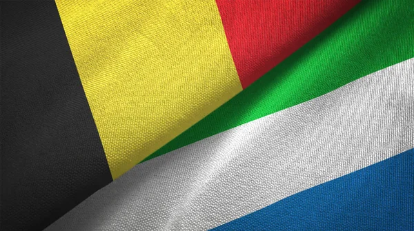 Belgio Sierra Leone Due Bandiere Piegate Insieme — Foto Stock
