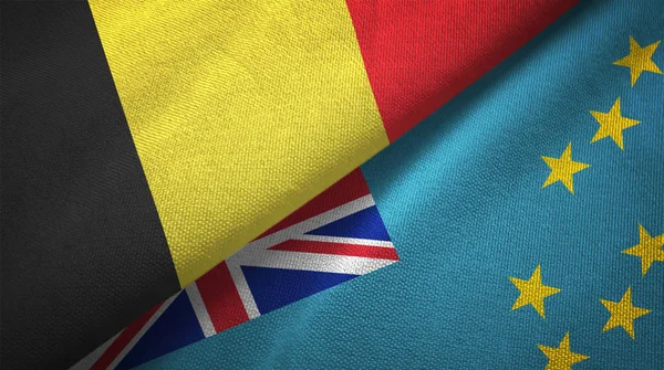 Belgium and Tuvalu two folded flags together