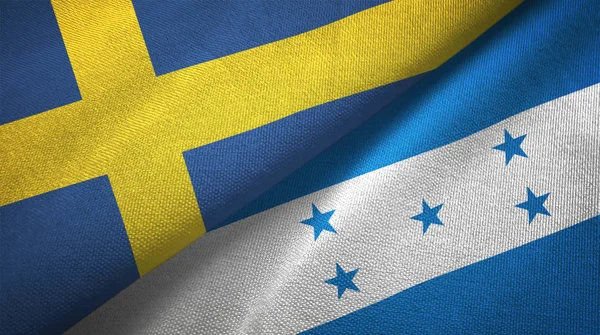 Suecia Honduras Dos Banderas Plegadas Juntas —  Fotos de Stock