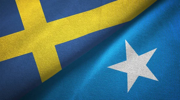 Suecia Somalia Dos Banderas Plegadas Juntas —  Fotos de Stock