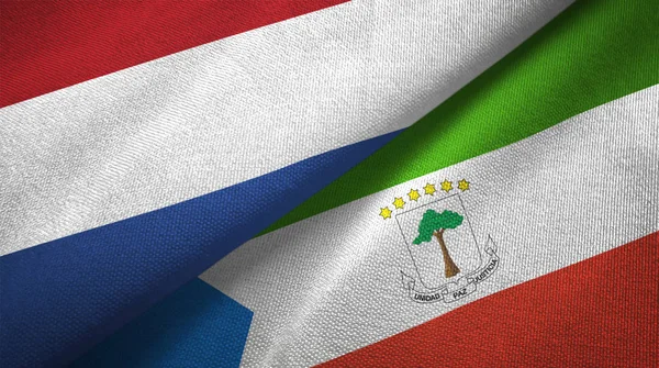 Нідерланди Екваторіальної Гвінеї Два Складені Разом Прапори — стокове фото
