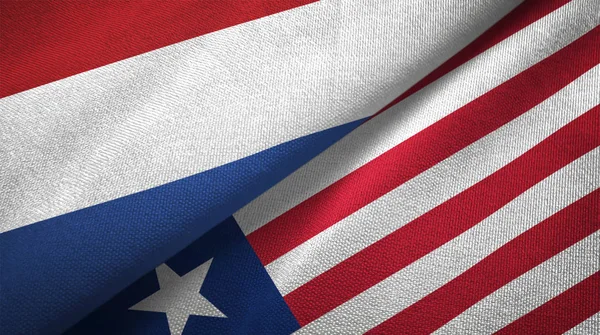 Paesi Bassi Liberia Due Bandiere Piegate Insieme — Foto Stock