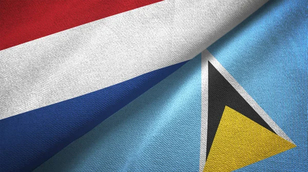 荷兰和圣卢西亚两面折旗 — 图库照片