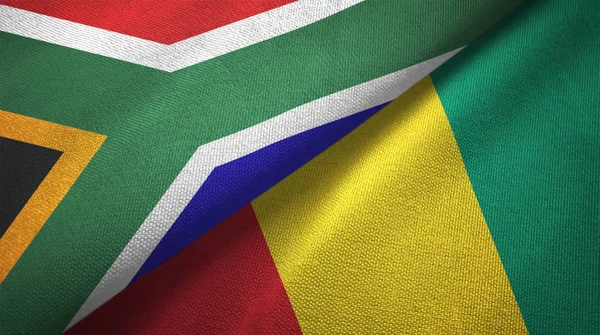 Südafrika Und Guinea Zwei Zusammengefaltete Flaggen — Stockfoto