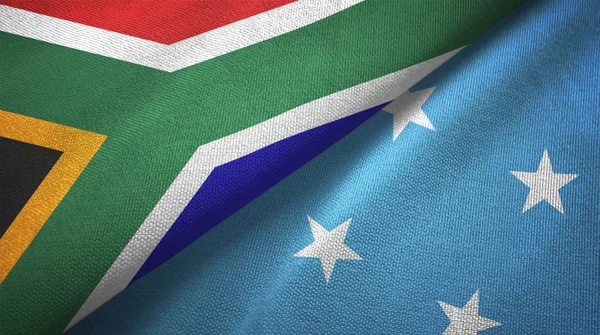 Südafrika Und Mikronesien Zwei Zusammengefaltete Flaggen — Stockfoto