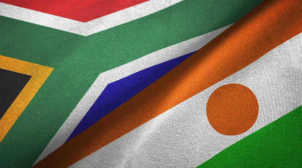 Sudáfrica Níger Doblaron Dos Banderas Juntas — Foto de Stock