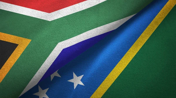Südafrika Und Die Salomonen Zwei Zusammengefaltete Flaggen — Stockfoto