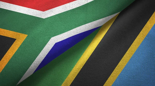 Südafrika Und Tansania Zwei Zusammengefaltete Flaggen — Stockfoto