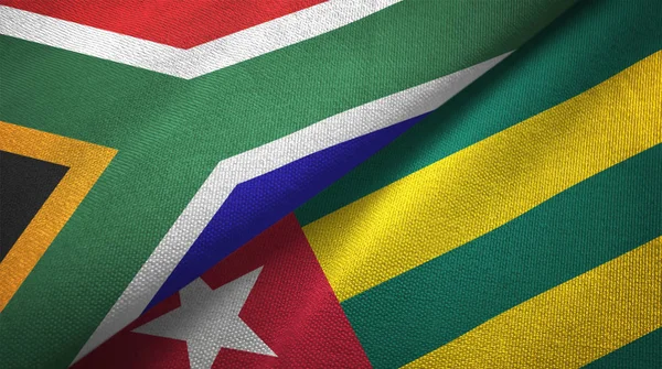 Südafrika Und Togo Zwei Zusammengefaltete Flaggen — Stockfoto