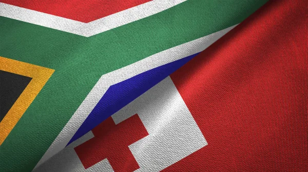 South Africa and Tonga two folded flags together