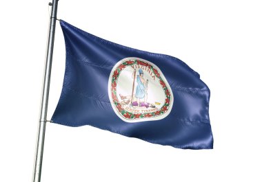 Virginia devlet Amerika Birleşik Devletleri bayrak sallayarak izole beyaz 3d çizim