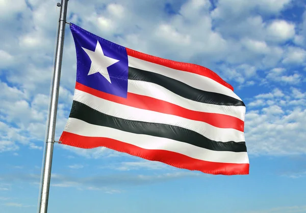 Maranhao stato del Brasile bandiera sventolando cielo sfondo 3D illustrazione — Foto Stock