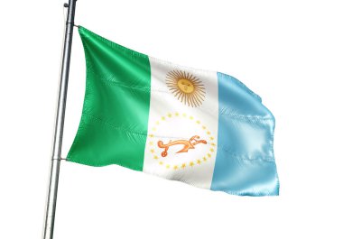 Chaco province of Argentina flag waving isolated 3D illustration clipart