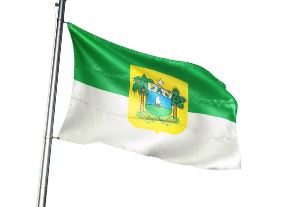 Bandera del estado de Rio Grande do Norte de Brasil ondeando ilustración 3D aislada — Foto de Stock