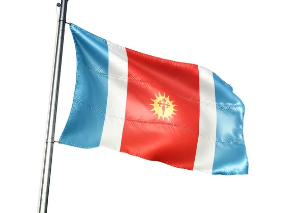 Santiago del Estero province of Argentina flag waving isolated 3D illustration — Stock Photo, Image