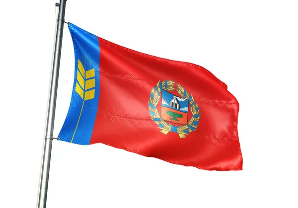 Altai krai region von russland flagge schwenken isoliert 3d illustration — Stockfoto