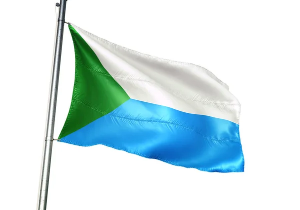 Khabarovsk Krai region of Russia flag waving isolated 3D illustration — Stock Photo, Image