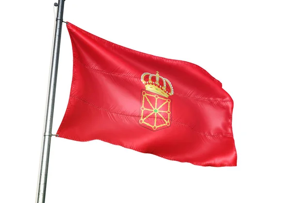 Ναβάρα της Ισπανίας σημαία κυματίζει απομονωμένες 3d απεικόνιση — Φωτογραφία Αρχείου