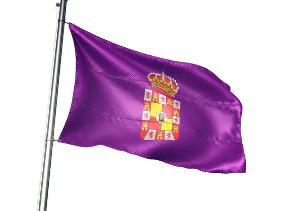 Bandera de Jaén provincia de España ondeando ilustración 3D aislada —  Fotos de Stock