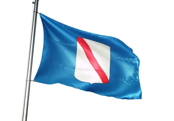 -Italiaanse regio Campanië Italië vlag zwaaien geïsoleerde 3d illustratie — Stockfoto